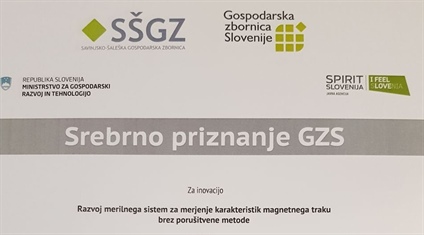 Srebrno priznanje za inovacijo TURTECH - merilni sistem za merjenje karakteristik magnetnega traku
