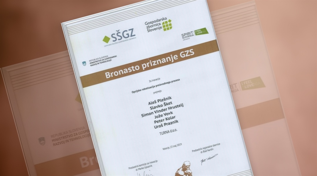 Bronze Award for the Innovation "Optional Robotization of the Production Process"