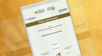 Zlato priznanje za inovacijo Pečniški tečaj z funkcijo mehkega zapiranja in mehkega odpiranja