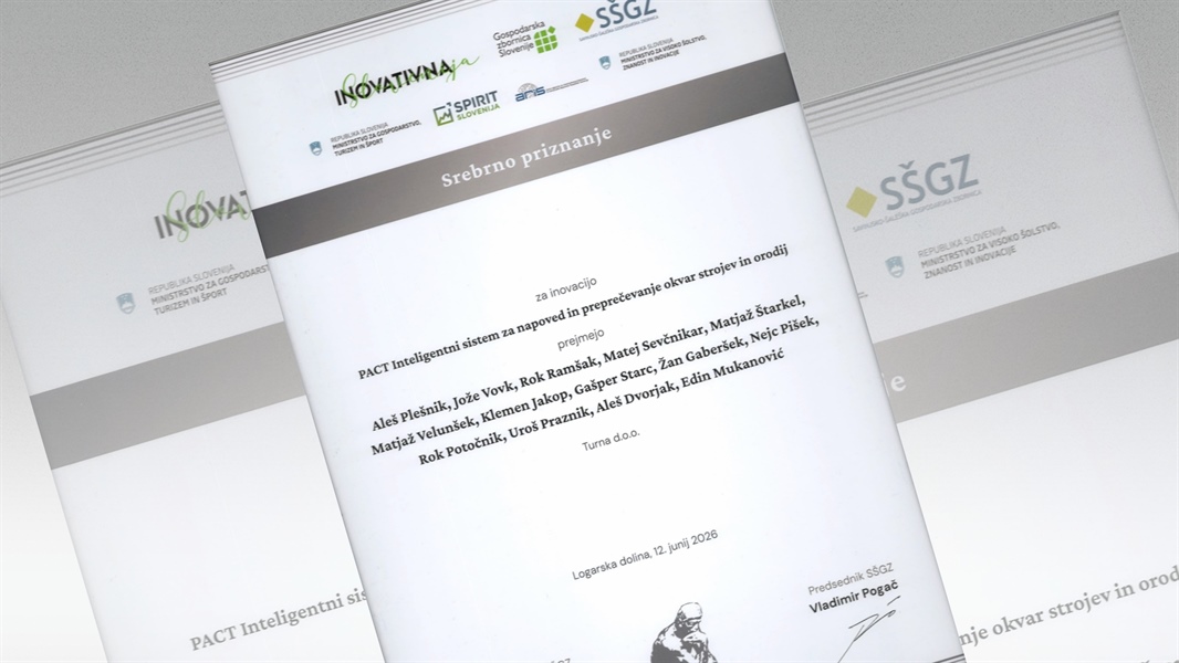 Silver Award for the Innovation "PACT intelligent system for predicting and preventing machiene and tool failures "
