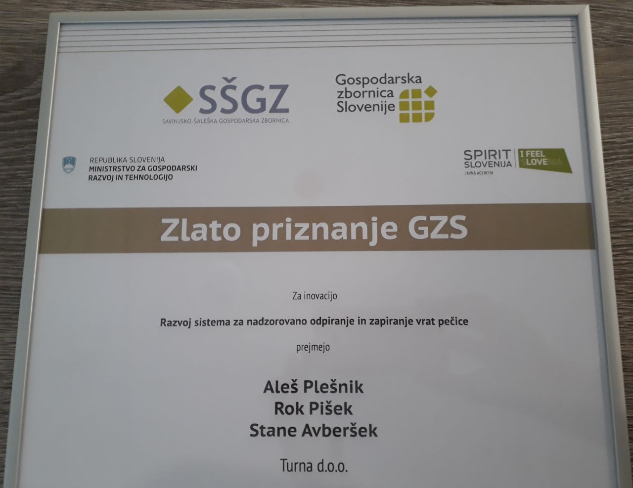 Zlato priznanje za inovacijo XTurn 20+ 